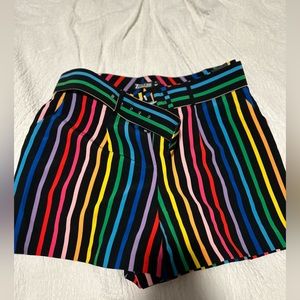 Rainbow Belted High-Waisted Short